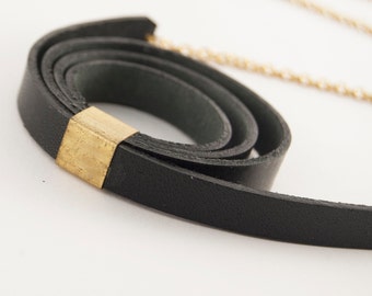 Stylish Black Leather Necklace, Bib Leather Necklace, Statement Necklace for women's, Christmas Gift, Party Necklace