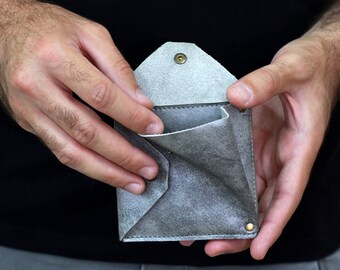 Soporte de tarjeta de cuero, billetera de cuero para hombres, billetera de cuero clásico, billetera de bolsillo, soporte de moneda, soporte de dinero, billetera diaria