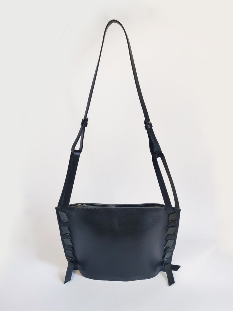 Black Crossbody Bag Black Leather Crossbody Purse Small | Etsy