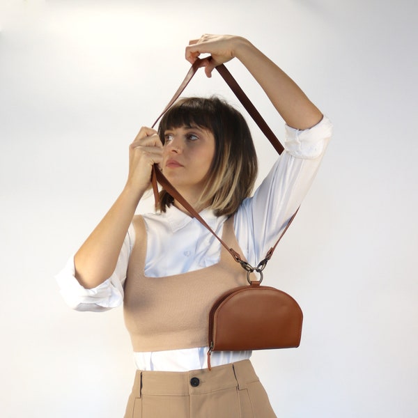Braune kleine Crossbody Tasche, Braune Ledertasche, Damen Ledertasche, Braune Leder Geldbörse, schwarze Clutch Tasche, Kleine Braune Clutch, Mini Tasche