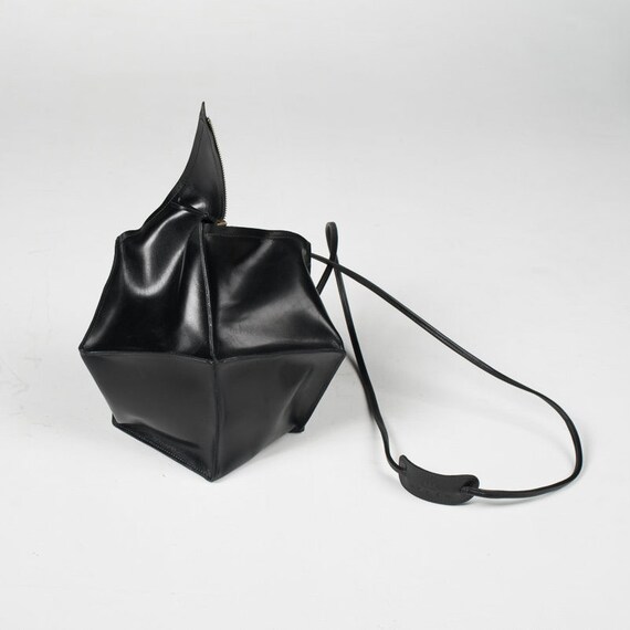 small black leather bag