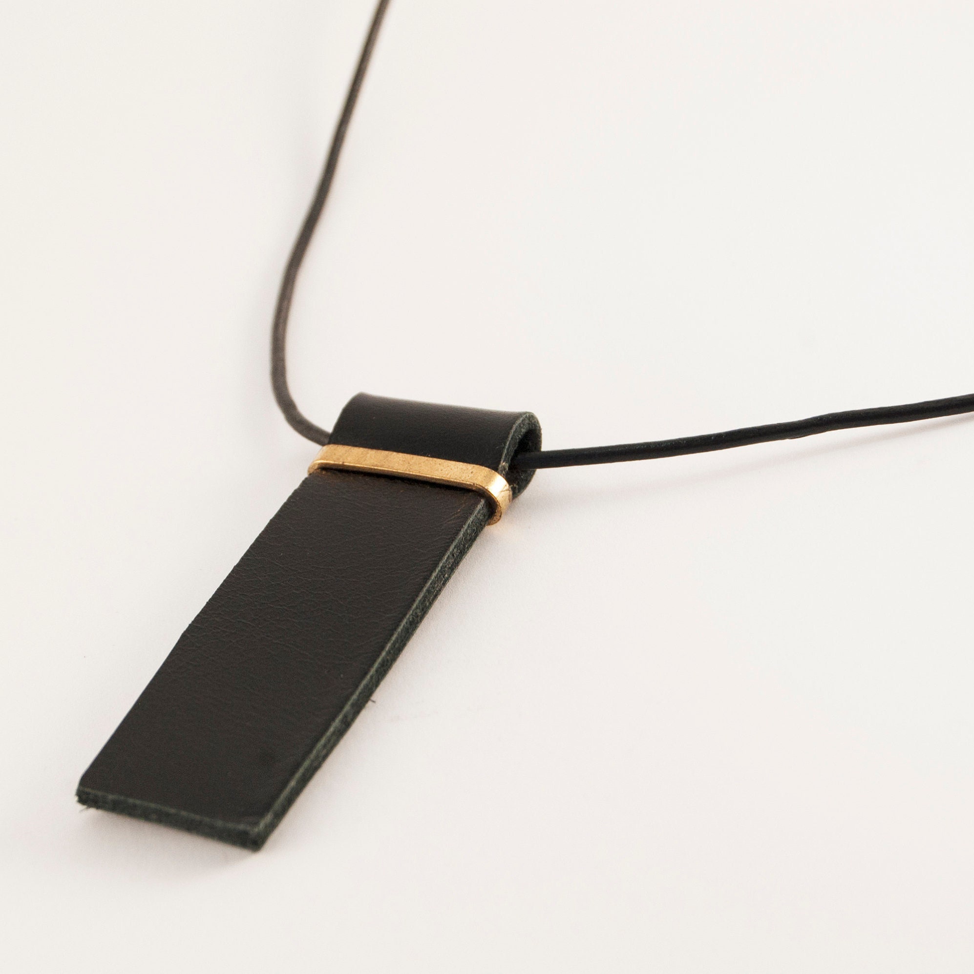 Black leather necklace minimalist necklace for women's Etsy