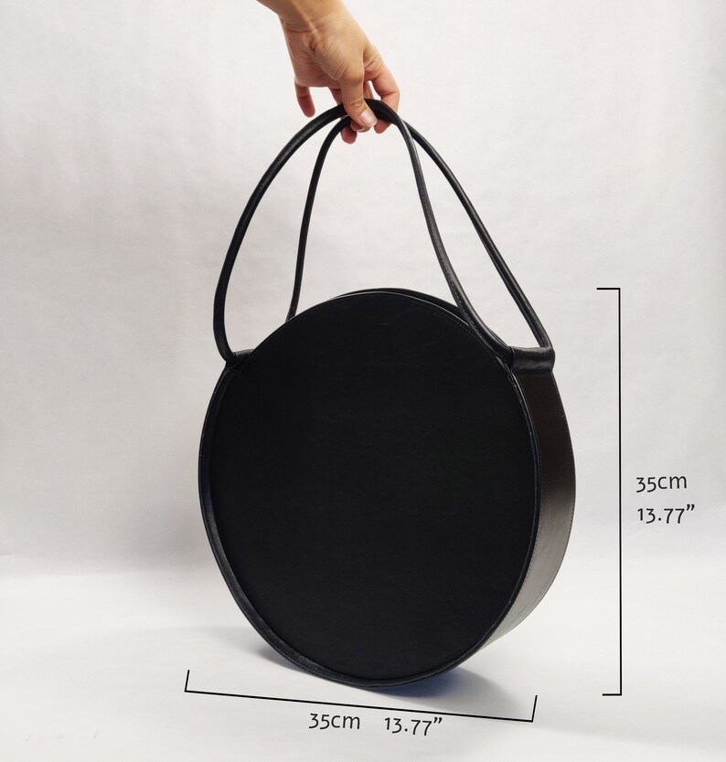 black Carry on Bag, everyday Black bag, handmade leather tote bag for woman, black Messenger Bag, image 10