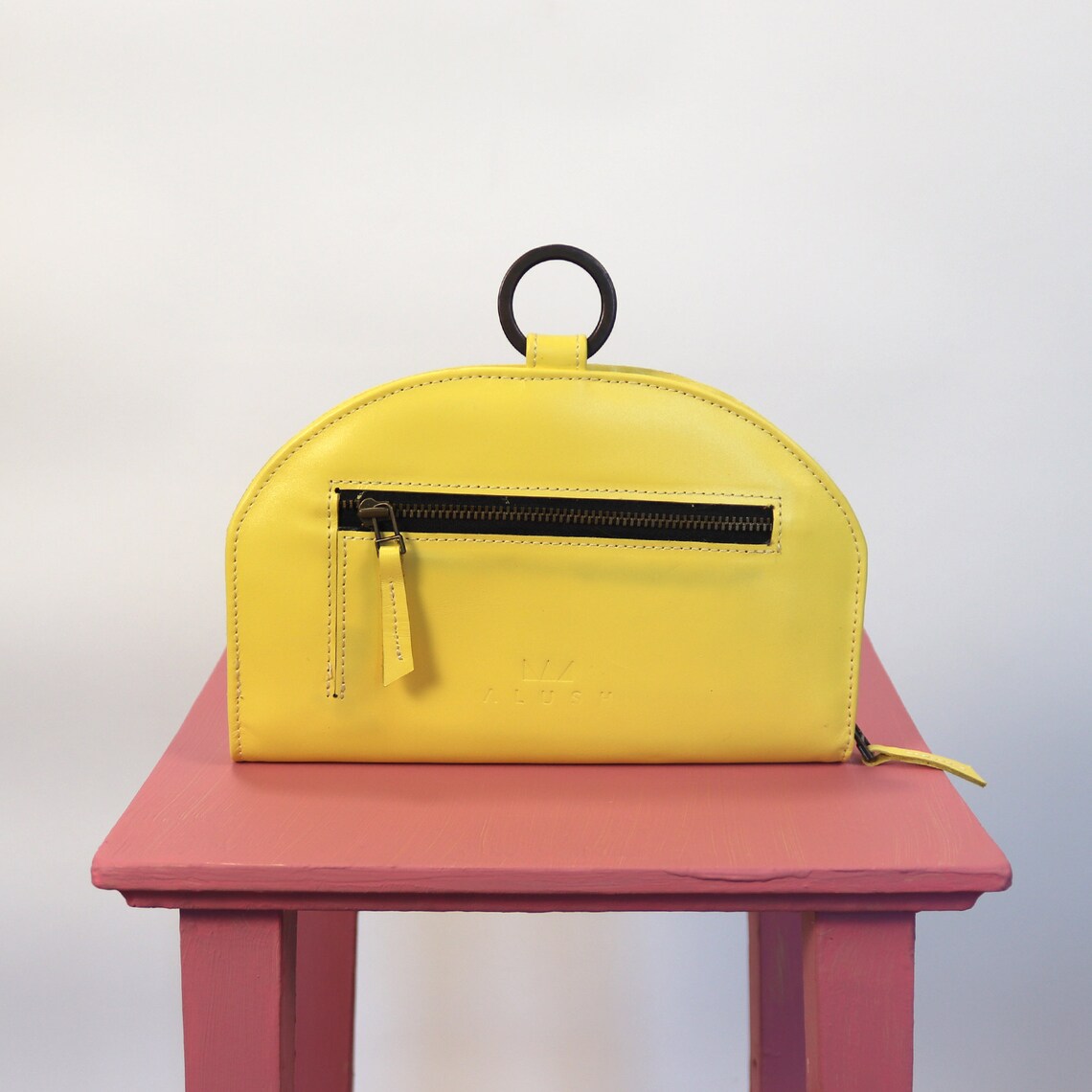 Small Leather Bag Small Zip Crossbody Hip Bag Leather Belt Etsy