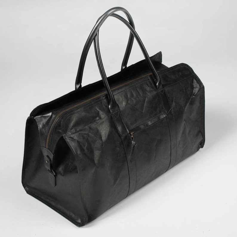 lightweight bag, Travel bag, vegan bag, Tan Overnight Bag, Tyvek Material , Weekender Bag, Oversized Travel Bag, Unisex, Traveller Gift image 8