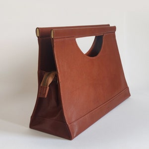 Leather Handbag, Leather Bag with Handle, Brown Leather Purse, Daily leather bag, leather handbag, Brown crossbody leather bag, image 6