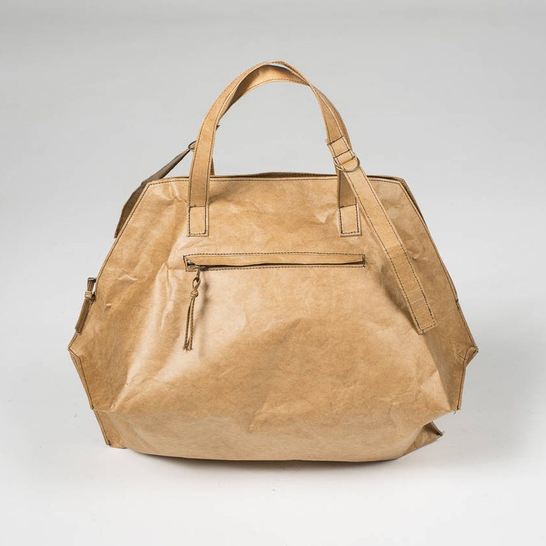 Tyvek paper handbag Big Tyvek waterproof bag Brown Tyvek tote Bag Vegan bag eco bag tyvek paper bag Brown Vegan bag
