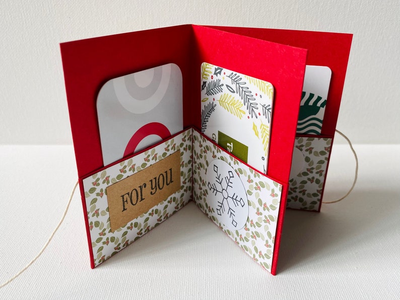 Christmas gift pocket book gift card holder Handmade Etsy