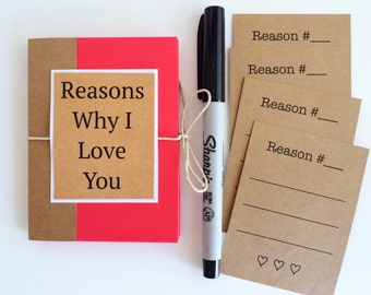 Reasons Why I Love You Gift/ Gift For Boyfriend/ DIY Anniversary Gift/ Unique Husband Gift/ Boyfriend Gift Ideas/ Gift Under 10/ Custom Card