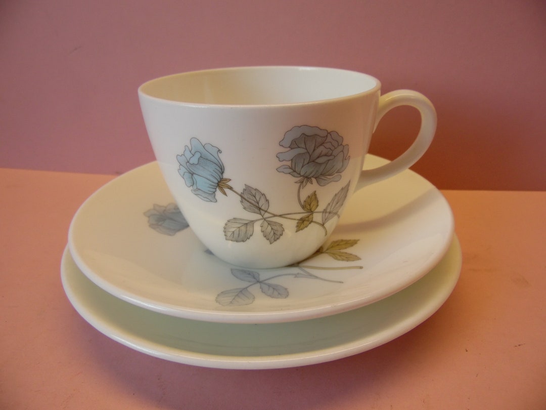 Wedgwood Ice Rose Bone China Trio Teacup & Saucer Etsy UK