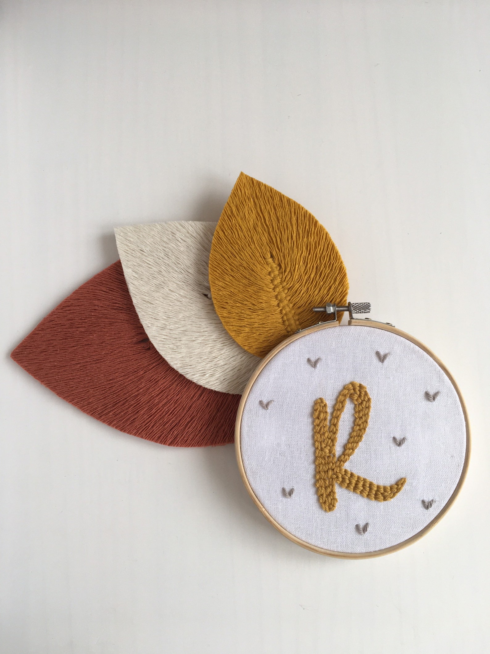 Punch Needle Embroidery Letter Hoop Etsy