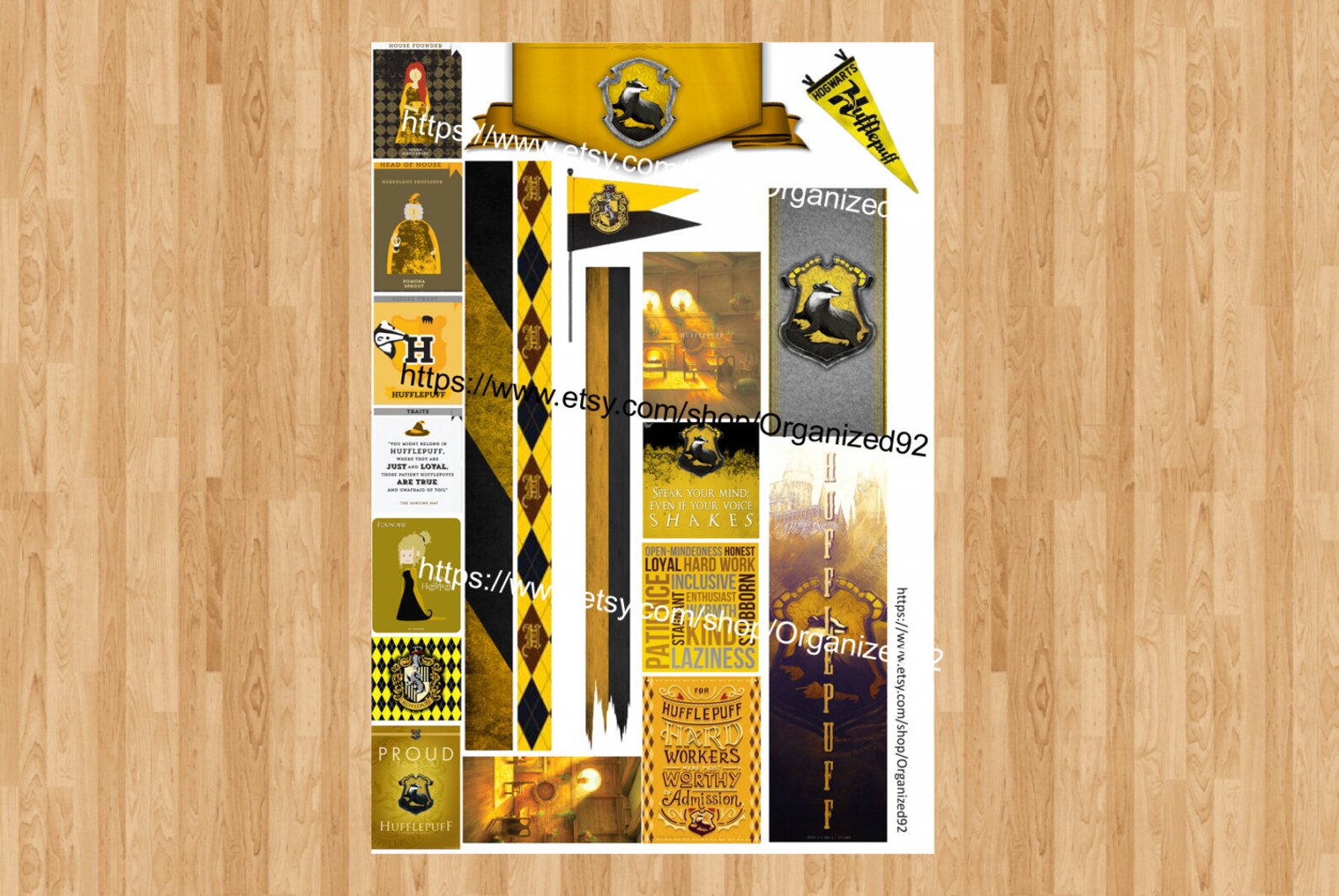 Hufflepuff Printables / Printable Hogwarts Stickers / Harry | Etsy
