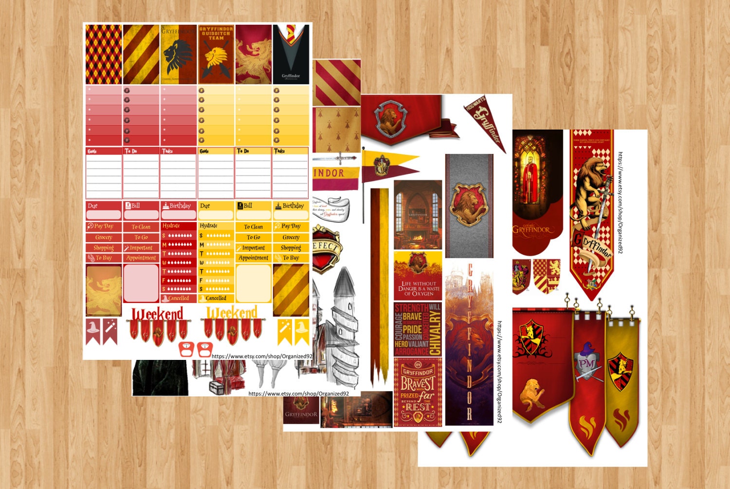 Gryffindor Printables / Printable Hogwarts Stickers / Harry | Etsy