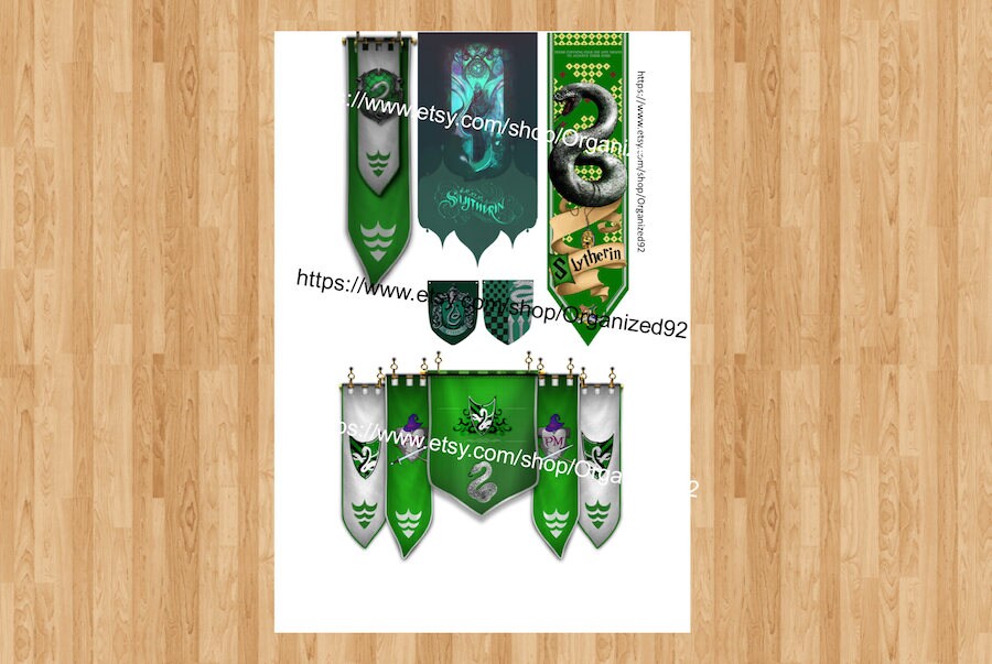 Slytherin Printables / Printable Hogwarts Stickers / Harry | Etsy