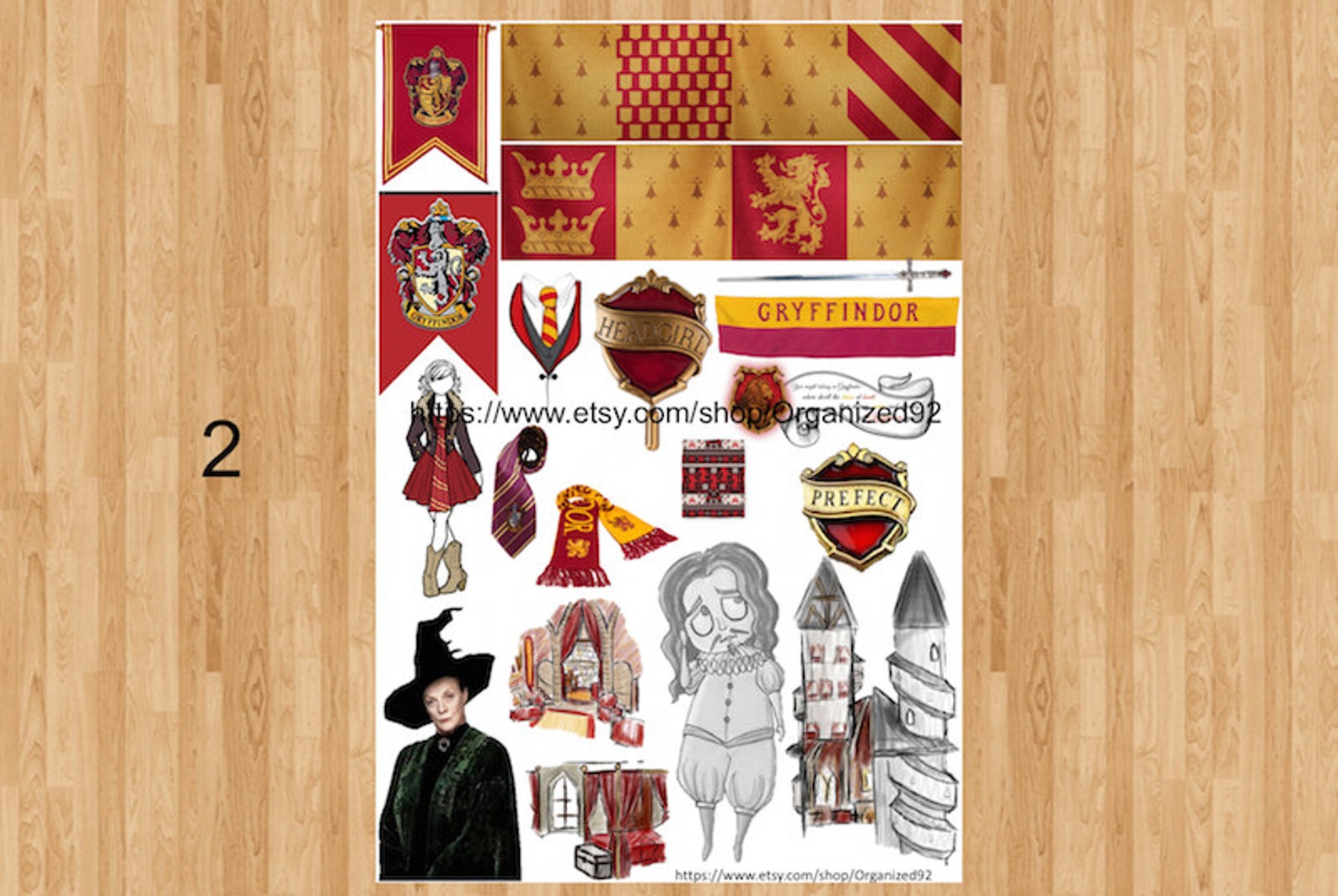 Gryffindor Printables / Printable Hogwarts Stickers / Harry | Etsy