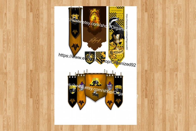 hufflepuff printables printable hogwarts stickers harry etsy