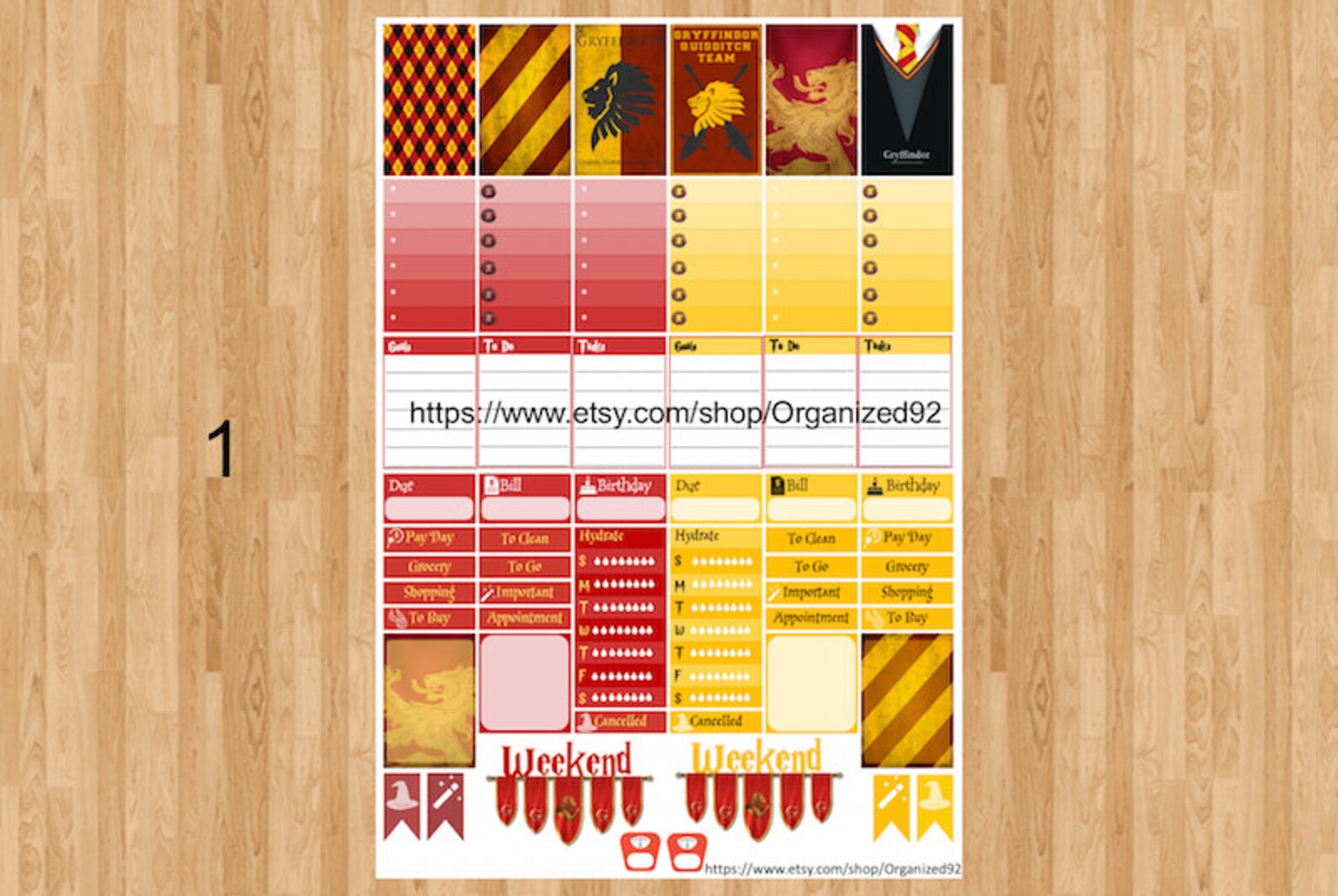 Gryffindor Printables / Printable Hogwarts Stickers / Harry | Etsy