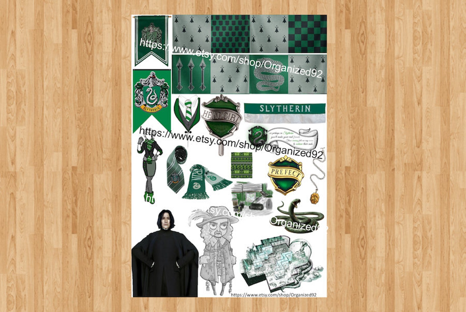 Slytherin Printables / Printable Hogwarts Stickers / Harry | Etsy