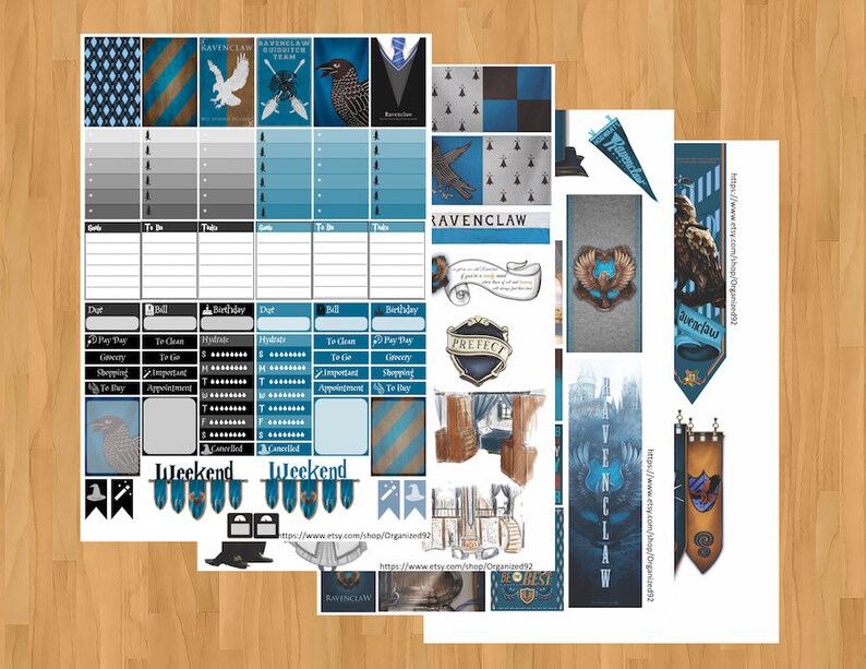Ravenclaw Printables / Printable Hogwarts Stickers / Harry Potter Planner Printable / Planner Stickers / Printable Stickers graphic regarding Etsy Printables named Ravenclaw Printables / Printable Hogwarts Stickers / Harry Potter Planner Printable / Planner Stickers / Printable Stickers