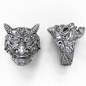 Japanese Demon ring - Hannya mask