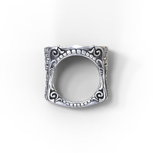 Gothic cross ring, Templar ring solid silver, gold, palladium, platinum image 4