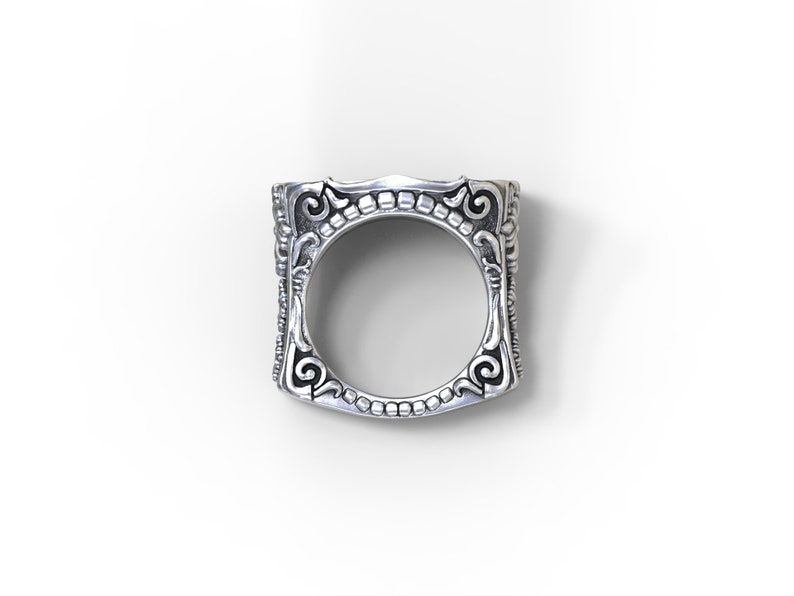 Gothic cross ring, Templar ring solid silver, gold, palladium, platinum image 4