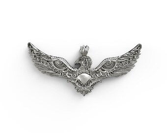 Wings pendant - sterling silver
