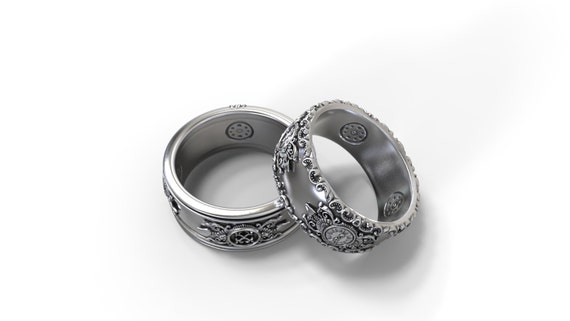 His and hers online gothic wedding rings