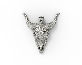Bull skull pendant