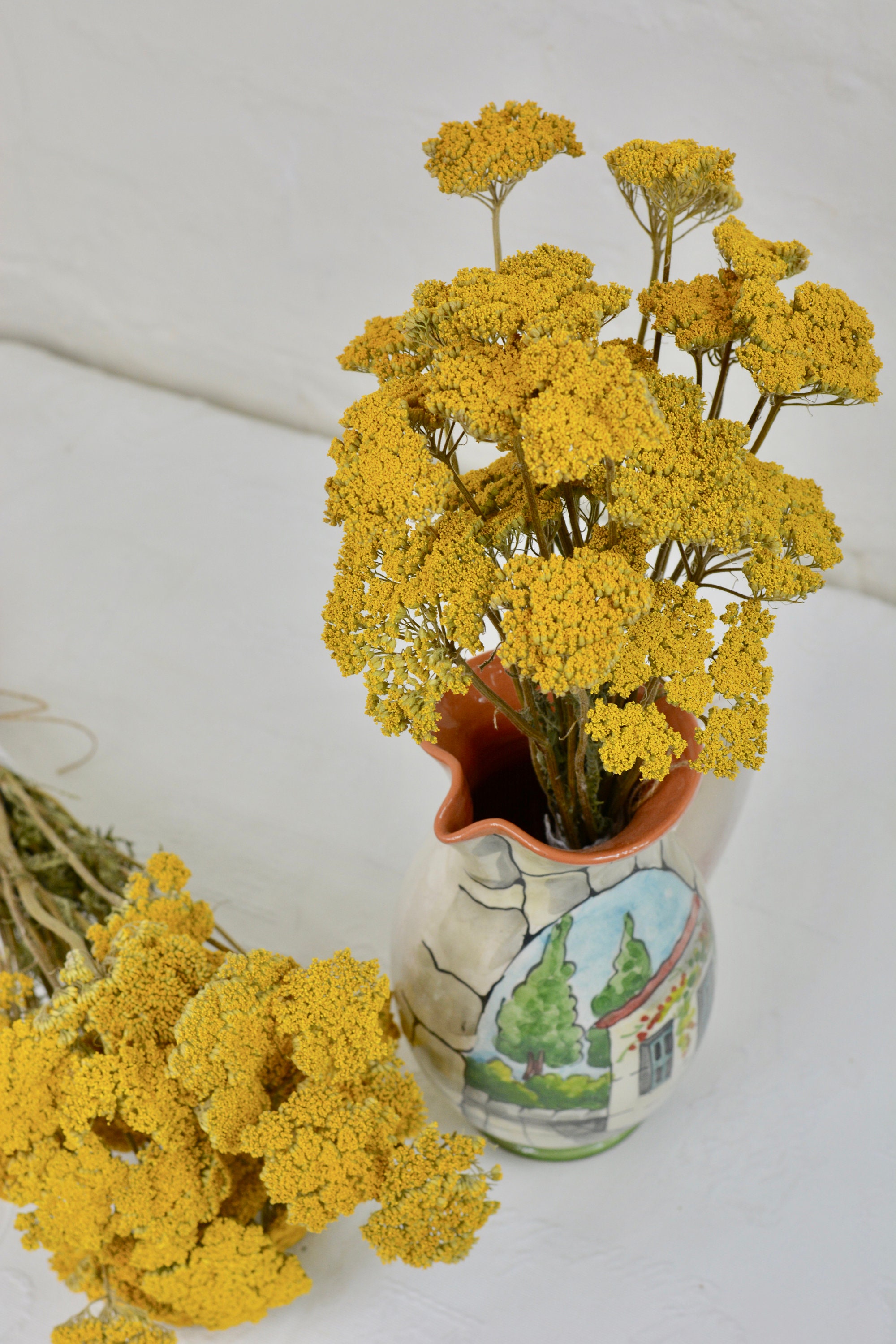 Dried Yarrow Bunches Natural Yellow Yarrow Dried Flowers Etsy