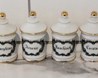 Vintage Limoges Apothecary Jars Made in France 1950's