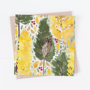 Carte de voeux vierge hibou