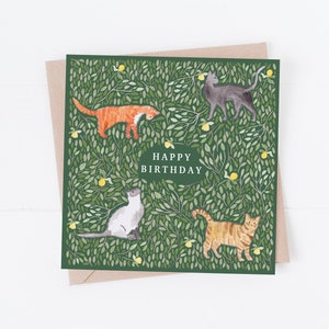 Carte joyeux anniversaire chat
