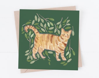 Tabby cat blank greeting card