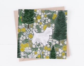 West Highland Terrier dog greeting card