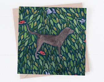 Black Labrador greeting card