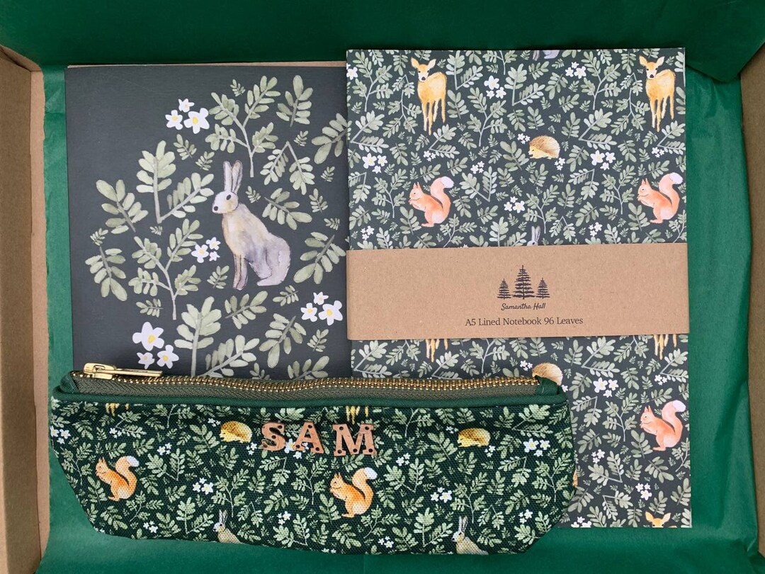 Personalised Woodland School Stationery Gift Set Etsy