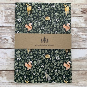 Woodland Animals Thick A5 Lined Notebook image 1