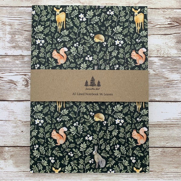 Woodland Animals Thick A5 Lined Notebook