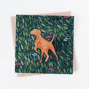 Carte de voeux renard labrador roux