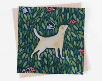 Golden Labrador greeting card