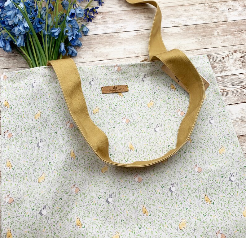 Rabbit /& carrots cotton tote bag