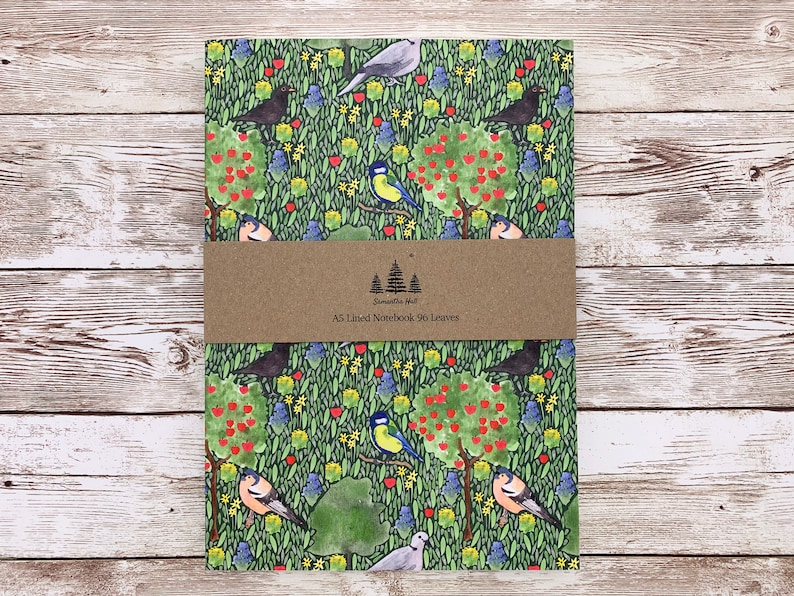 Garden Birds Thick A5 Lined Notebook image 1