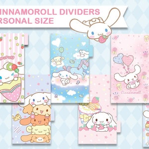Divisórias Kawaii para fichário de tamanho pessoal, divisórias com guias para impressão filofax, organizadores de planejador fofos