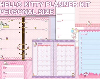 Printable personal planner kit cute kawaii weekly planner | Etsy