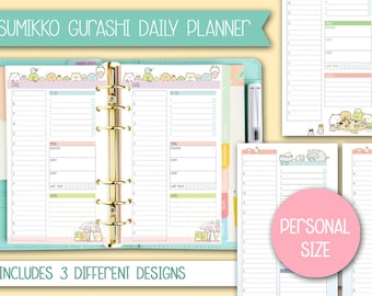 Daily planner sumikko gurashi personal size day organizer kawaii printable planner cute daily planner