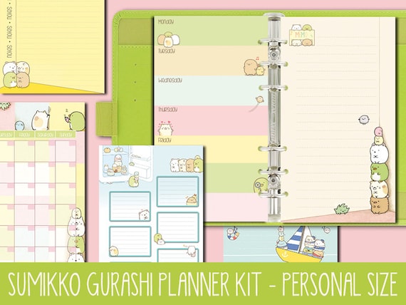 Sumikko Gurashi Planner Kit Filofax Personal Size Week On Two Etsy