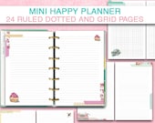 Mini happy planner printable  grid ruled dotted pages inserts printable refill bullet journal pdf instant download