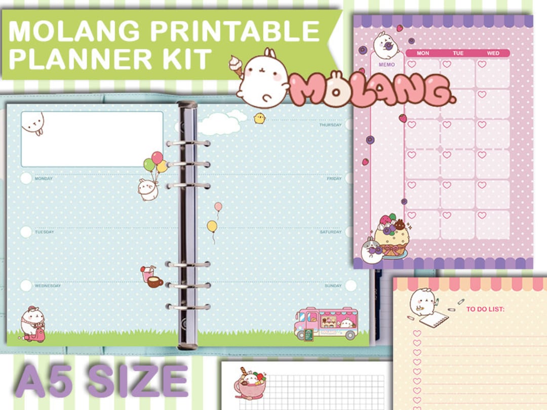 Printable Planner A5 Molang Filofax Inserts Planner Pages Weekly ...