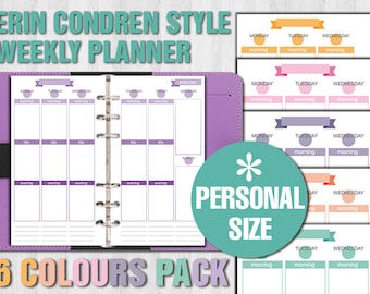Erin Condren Style Printable Weekly Planner PERSONAL Size | Etsy